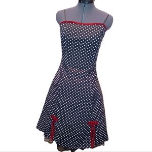 BCX polka dots black dress size 7